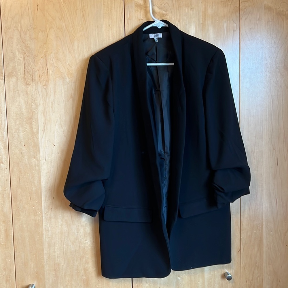 Scrunch sleeve oversized blazer